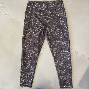 Core 10 High-Waist 7/8 Leggings Large Brushstroke Print Side Pockets Yoga Gym